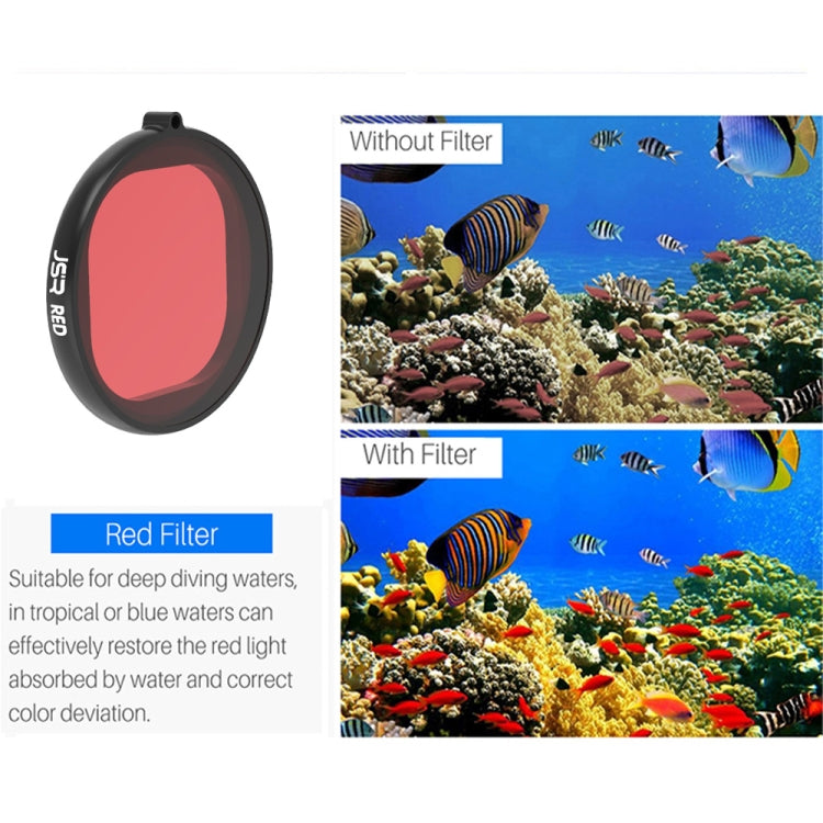 JSR Round Housing Diving Color Lens Filter for GoPro HERO8 Black, Pink Lens Filter, Purple Lens Filter, Red Lens Filter, Yellow Lens Filter