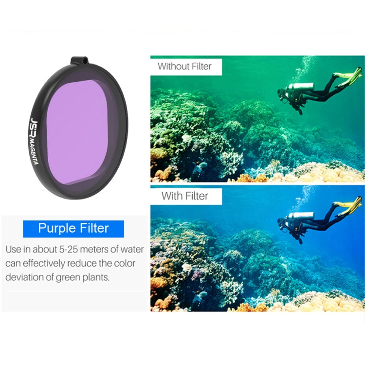 JSR Round Housing Diving Color Lens Filter for GoPro HERO8 Black, Pink Lens Filter, Purple Lens Filter, Red Lens Filter, Yellow Lens Filter