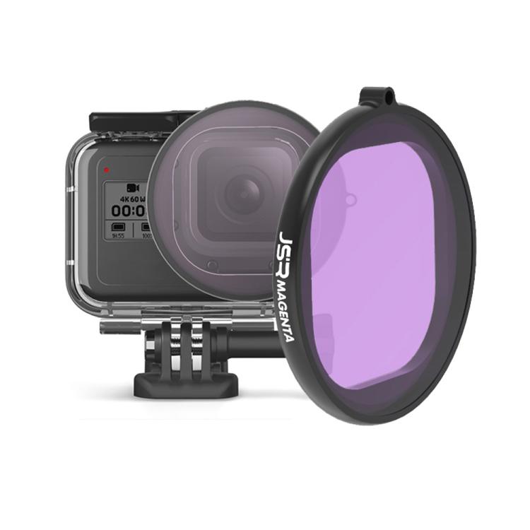 JSR Round Housing Diving Color Lens Filter for GoPro HERO8 Black, Pink Lens Filter, Purple Lens Filter, Red Lens Filter, Yellow Lens Filter