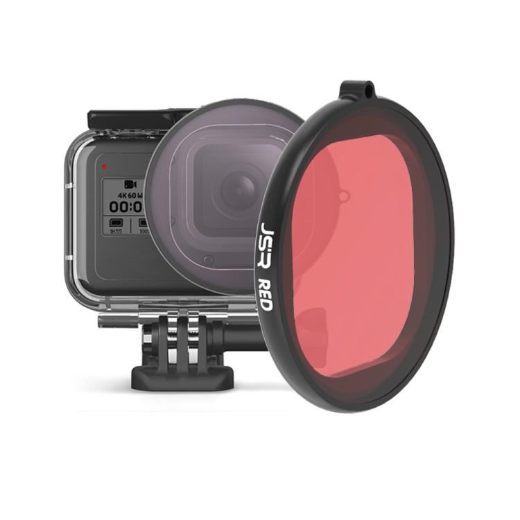 JSR Round Housing Diving Color Lens Filter for GoPro HERO8 Black, Pink Lens Filter, Purple Lens Filter, Red Lens Filter, Yellow Lens Filter