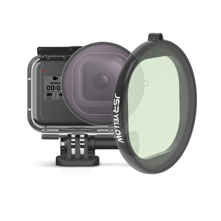 JSR Round Housing Diving Color Lens Filter for GoPro HERO8 Black, Pink Lens Filter, Purple Lens Filter, Red Lens Filter, Yellow Lens Filter