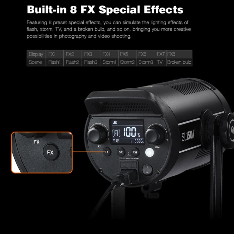 Godox SL150II 150W 5600K Daylight-balanced LED Light Studio Continuous Photo Video Light, SL150II