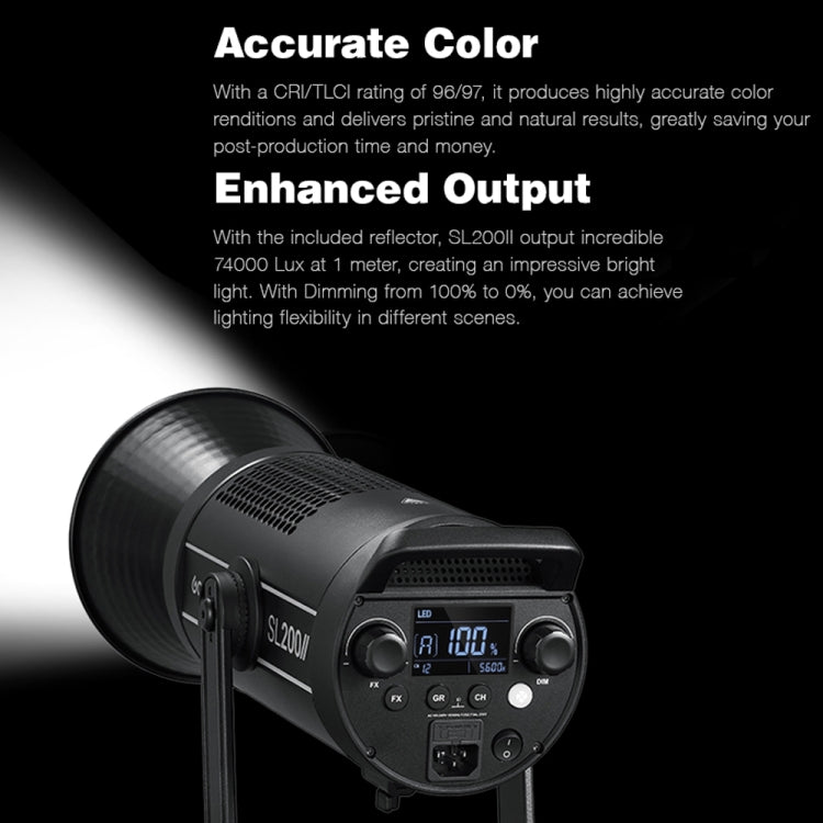 Godox SL200II 200W 5600K Daylight-balanced LED Light Studio Continuous Photo Video Light, SL200II