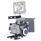 YELANGU YLG1105A Handle Video Camera Cage Stabilizer Kit with Matte Box & Follow Focus for Panasonic Lumix DMC-GH4 & G7 / Sony A7 & A7S & A7R & A7RII & A7SII, YLG1105A