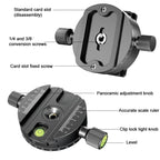 BEXIN QJ08-S Panoramic Rotary Quick Release Clamp Base Tripod Mount with Quick Release Plate, QJ08-S