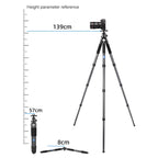 BEXIN RC294 Portable Collapsible Carbon Fiber Camera Tripod, RC294