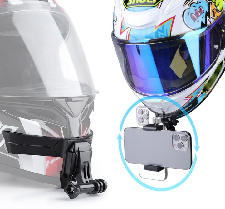 RUIGPRO Action Camera Phone Helmet Mount Kit with J-Hook Buckle & Metal Phone Clamp & Adapter, Phone Helmet Mount Kit