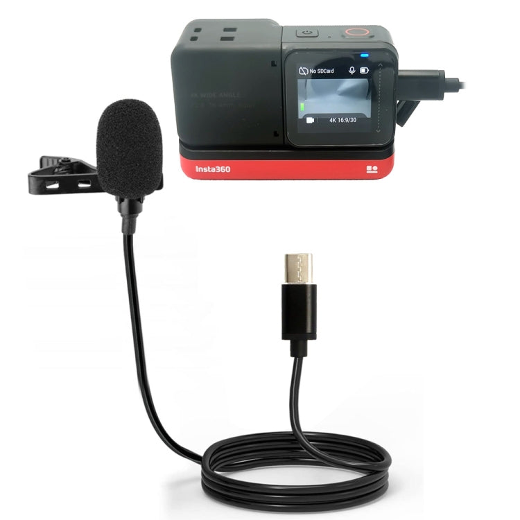 For Insta360 ONE R Lavalier Clip Type-C Recording Microphone, For Insta360 ONE R