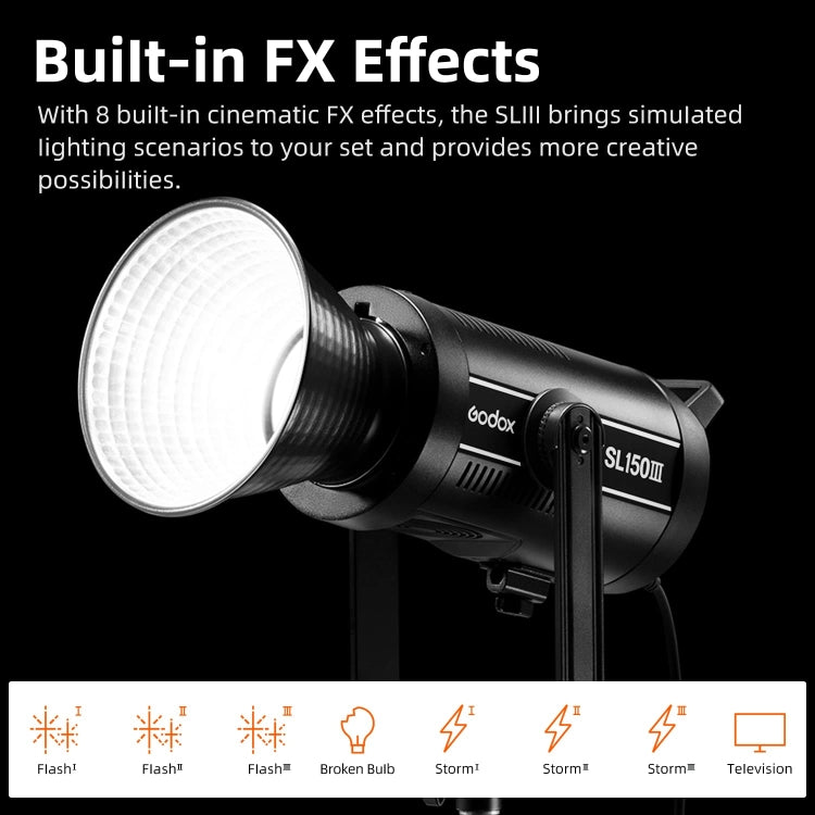Godox SL150III 160W LED Light 5600K Daylight Video Flash Light, SL150III