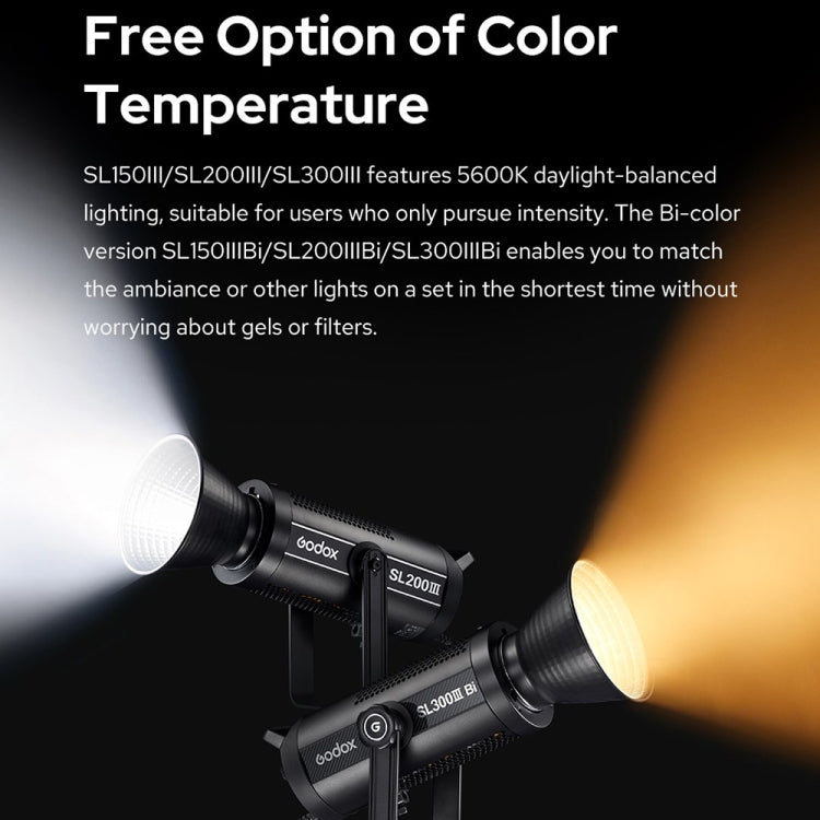 Godox SL150IIIBi 160W Bi-Color 2800K-6500K LED Video Light, SL150IIIBi
