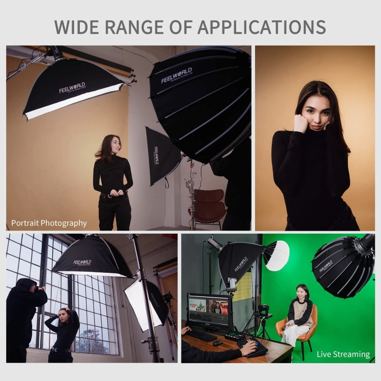 FEELWORLD FSR120 30x120cm Rectangular Softbox Quick Release Bowens Mount Diffuser, FSR120 30x120cm