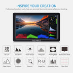 FEELWORLD FW568S 6 Inch On-camera Monitor FHD IPS 3G-SDI 4K HDMI F970 External Power and Install Kit, FW568S