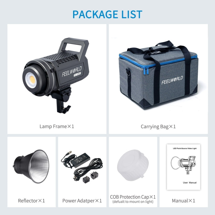 FEELWORLD FL125D 125W Daylight Point Source Video Light, Bluetooth APP Control, FL125D