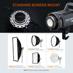 FEELWORLD FL225B 225W Bi-color Point Source Video Light, Bluetooth APP Control, FL225B