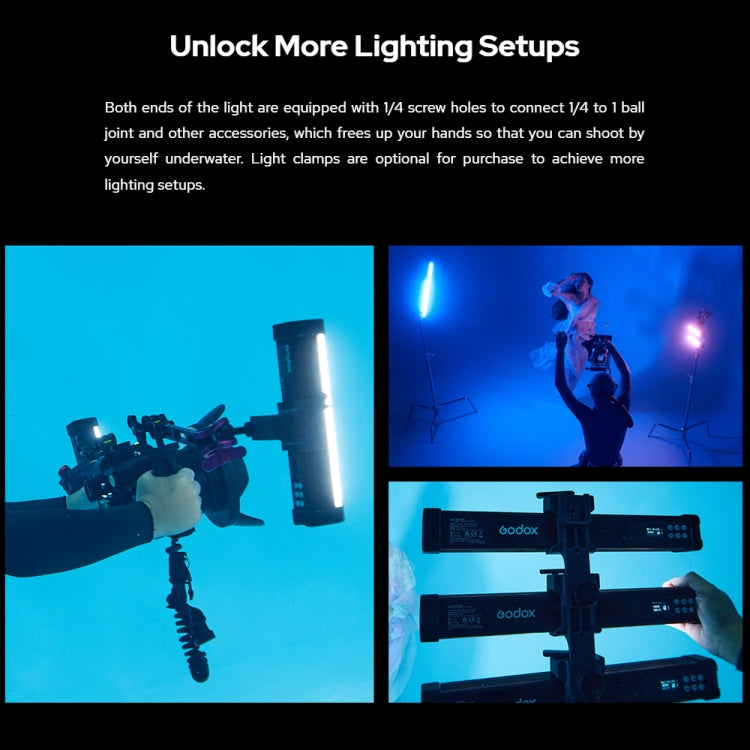 Godox WT40R Waterproof Tube Light 40cm RGB Photo Video Fill Light, WT40R