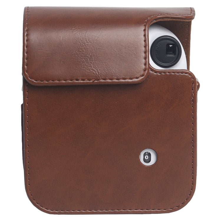 For FUJIFILM Instax mini 12 Leather Case Full Body Camera Bag with Shoulder Strap, For FUJIFILM Instax mini 12