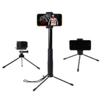 30-93cm Grip Foldable Tripod Holder Multi-functional Selfie Stick Monopod for DJI, Insta360, GoPro and Other Action Cameras, Phones, Length: 30-93cm