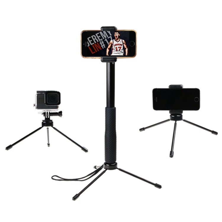 30-93cm Grip Foldable Tripod Holder Multi-functional Selfie Stick Monopod for DJI, Insta360, GoPro and Other Action Cameras, Phones, Length: 30-93cm