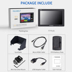 FEELWORLD T7 PLUS 7 inch 3D LUT DSLR Camera Field Monitor with Waveform 4K HDMI Aluminum Housing, T7 PLUS