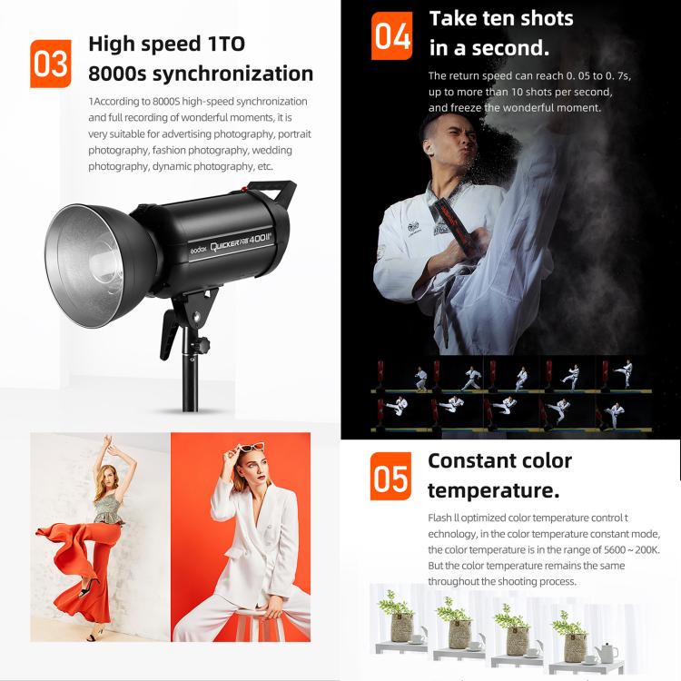 Godox Quicker 400IIM Studio Flash Light 400Ws Bowens Mount Strobe Flash, Quicker 400IIM