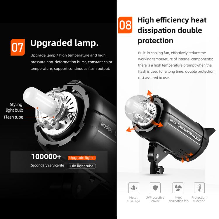 Godox Quicker 400IIM Studio Flash Light 400Ws Bowens Mount Strobe Flash, Quicker 400IIM
