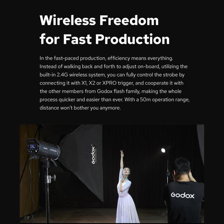 Godox QT400IIM Strobe Studio Flash Light 400Ws Bowens Mount High Speed Flash, QT400III