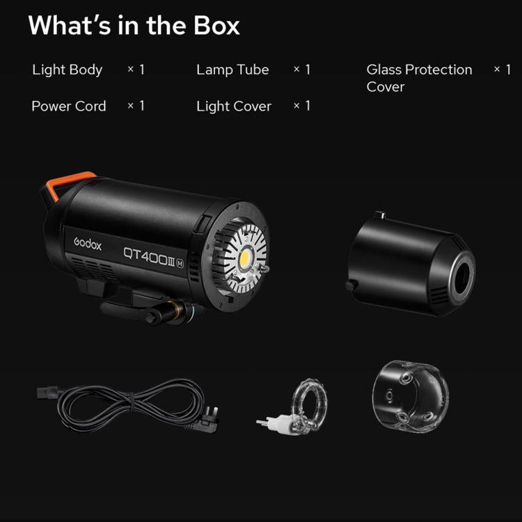 Godox QT400IIM Strobe Studio Flash Light 400Ws Bowens Mount High Speed Flash, QT400III