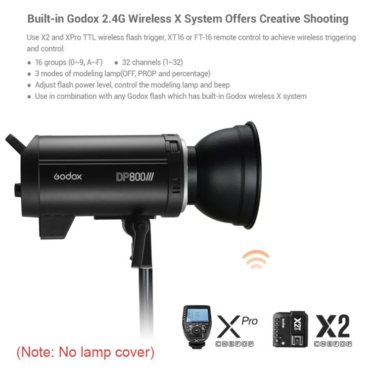 Godox DP800III Studio Flash Photo Light 800Ws 2.4G Wireless X System Bowens Mount Strobe Light, No Lamp Cover, DP800III