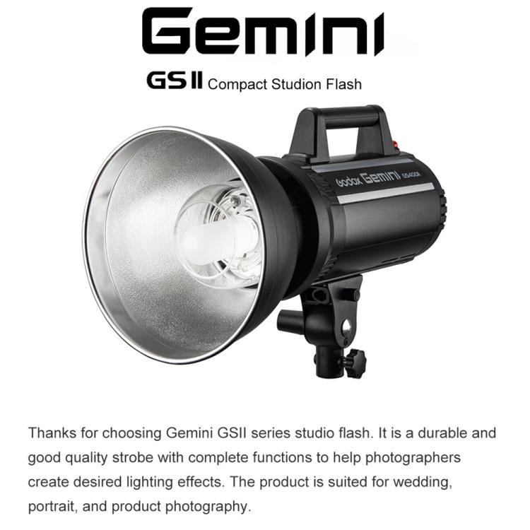 Godox Gemini GS300II Studio Flash Light 300Ws Bowens Mount Strobe Flash, Gemini GS300II
