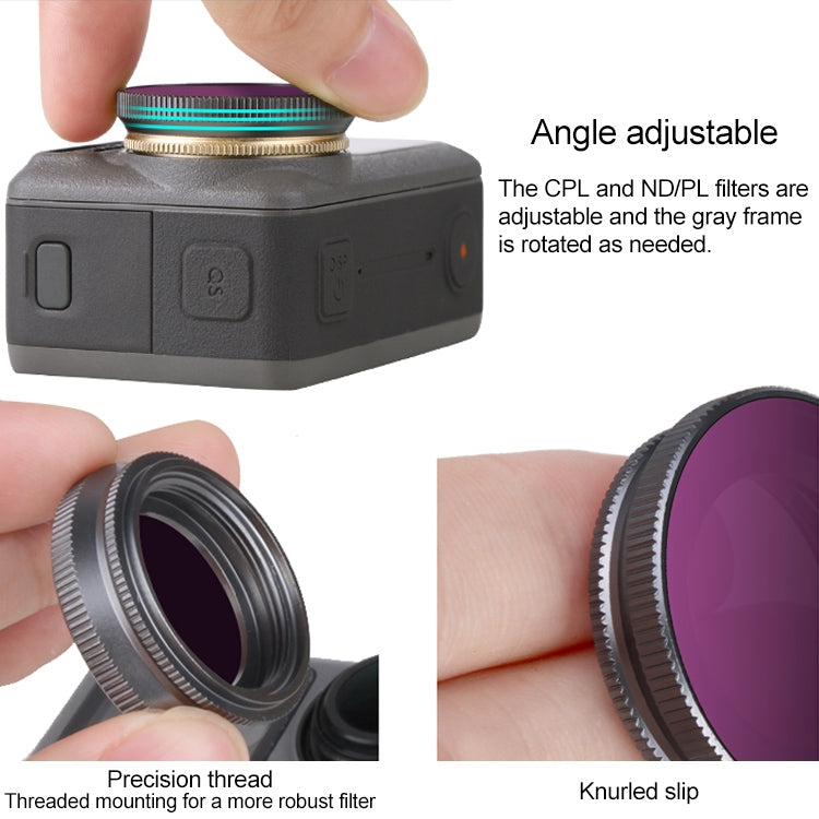 Sunnylife OA-FI172 ND4/PL Adjustable Lens Filter for DJI OSMO ACTION, OA-FI172 ND4/PL