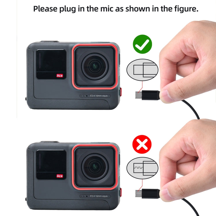 For Insta360 Ace / Ace Pro Lavalier Clip Type-C Recording Microphone, Lavalier Clip Microphone