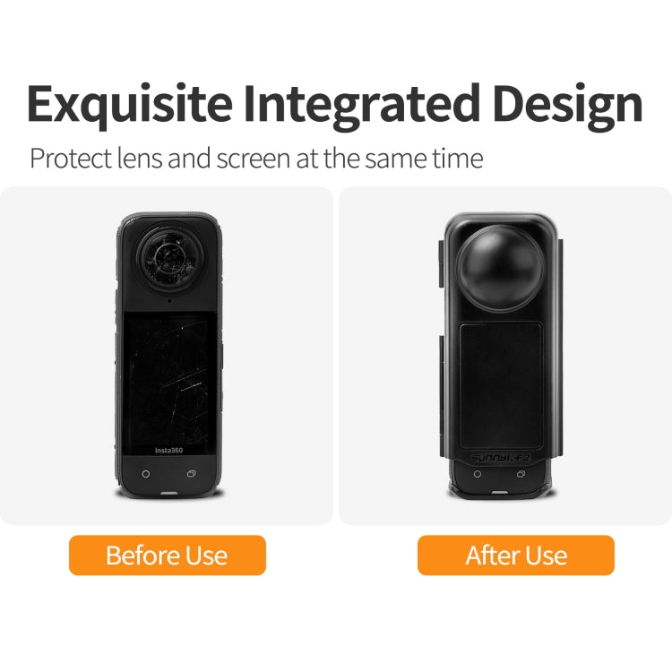 For Insta360 X4 Sunnylife Integrated Lens Screen Camera Cover Protector Screen Protective Case, Lens Screen Protective Cover Compatible Version