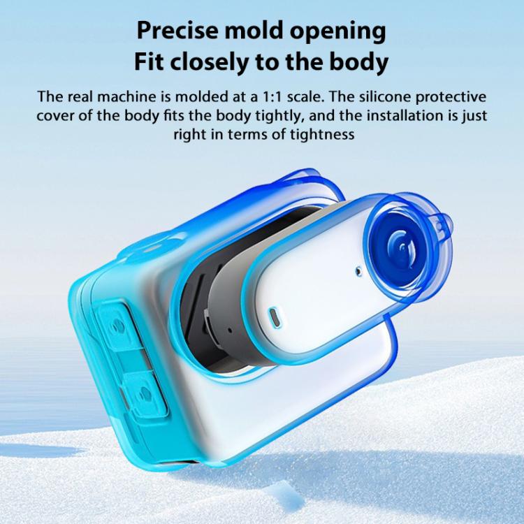 For Insta360 GO 3S Camera Charging Case Silicone Case with Lens Cap & Strap, For Insta360 GO 3S