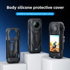 For Insta360 X5 Camera Body Cover Silicone Case with Lens Cover, Silicone Case with Lens Cover