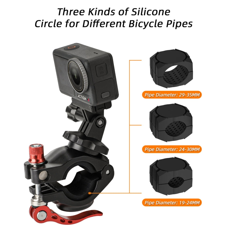 Sunnylife Sports Camera Universal Bicycle Clamp 360 Rotation 19-35mm Clip for DJI Action / Insta360 / GoPro, For DJI Action / Insta360 / GoPro
