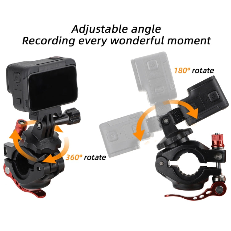 Sunnylife Sports Camera Universal Bicycle Clamp 360 Rotation 19-35mm Clip for DJI Action / Insta360 / GoPro, For DJI Action / Insta360 / GoPro