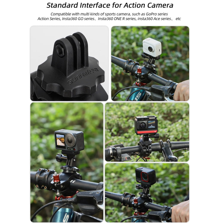 Sunnylife Sports Camera Universal Bicycle Clamp 360 Rotation 19-35mm Clip for DJI Action / Insta360 / GoPro, For DJI Action / Insta360 / GoPro
