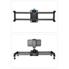 YELANGU L140T-A 40cm Carbon Fiber Slide Rail Track with Phone Clamp & BallHead Adapter for Smartphones, L140T-A