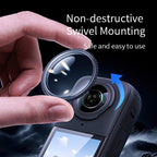 For insta360 X5 STARTRC Swivel Protective Lens Guad Glass Lens Cover, Glass Lens Cover