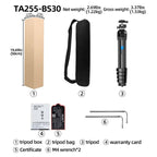 BEXIN TA255-BS30 Portable Collapsible Aluminum Alloy Camera Tripod with Head, TA255-BS30