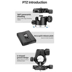 BEXIN TA255-BS30 Portable Collapsible Aluminum Alloy Camera Tripod with Head, TA255-BS30
