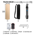 BEXIN TA254-BS30 Portable Collapsible Aluminum Alloy Camera Tripod with Head, TA254-BS30