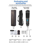 BEXIN ST402C Portable Collapsible Carbon Fiber Camera Tripod, ST402C