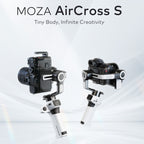 MOZA AirCross S 3 Axis Foldable Handheld Gimbal Stabilizer for DSLR Cameras and Smart Phone, AirCross S