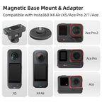 Sunnylife Quick-Release Magnetic Base Mount 1/4 180 Tilt Adjustable Tabletop Base Bracket For Insta360 X4 Air / X5 / Ace / Ace Pro 2 / 1, DZ-142 For Insta360 X4 Air / X5
