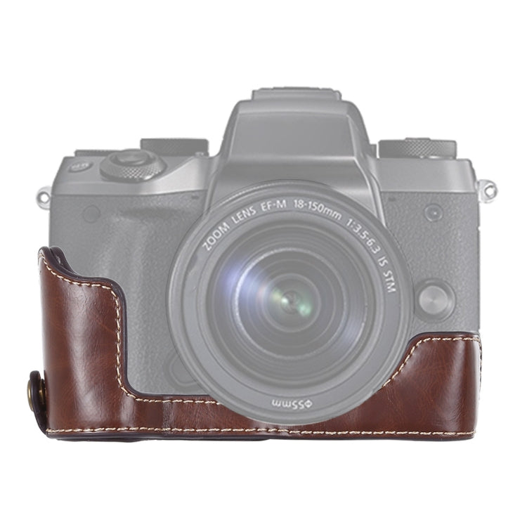 1/4 inch Thread PU Leather Camera Half Case Base for Canon EOS M5, For Canon M5