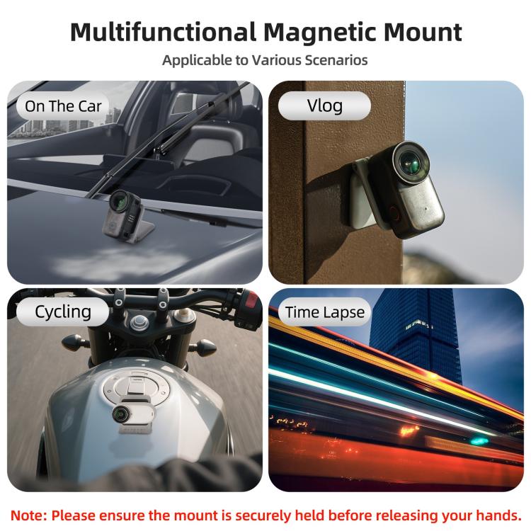 Sunnylife Universal Magnetic Mount Portable Tabletop Base Bracket Angles Adjustable 180 Rotation Holder for Mini Cameras, Universal