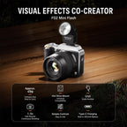 Desiontal F02 Desiontal F02 Mini On-Camera Flash Light Speedlite for Mirrorless Cameras, F02(Black), F02 (White)