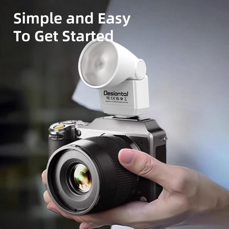Desiontal F02 Desiontal F02 Mini On-Camera Flash Light Speedlite for Mirrorless Cameras, F02 (White), F02(Black)