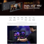 FEELWORLD D101 PLUS Dual 10.1 inch 4RU Rackmount Monitor 4K HDMI SDI 1920 x 1200 IPS Monitor, D101 PLUS
